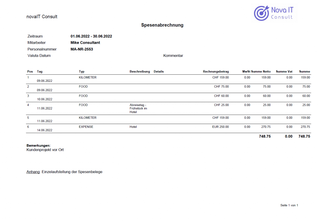 Spesenabrechnung (PDF)